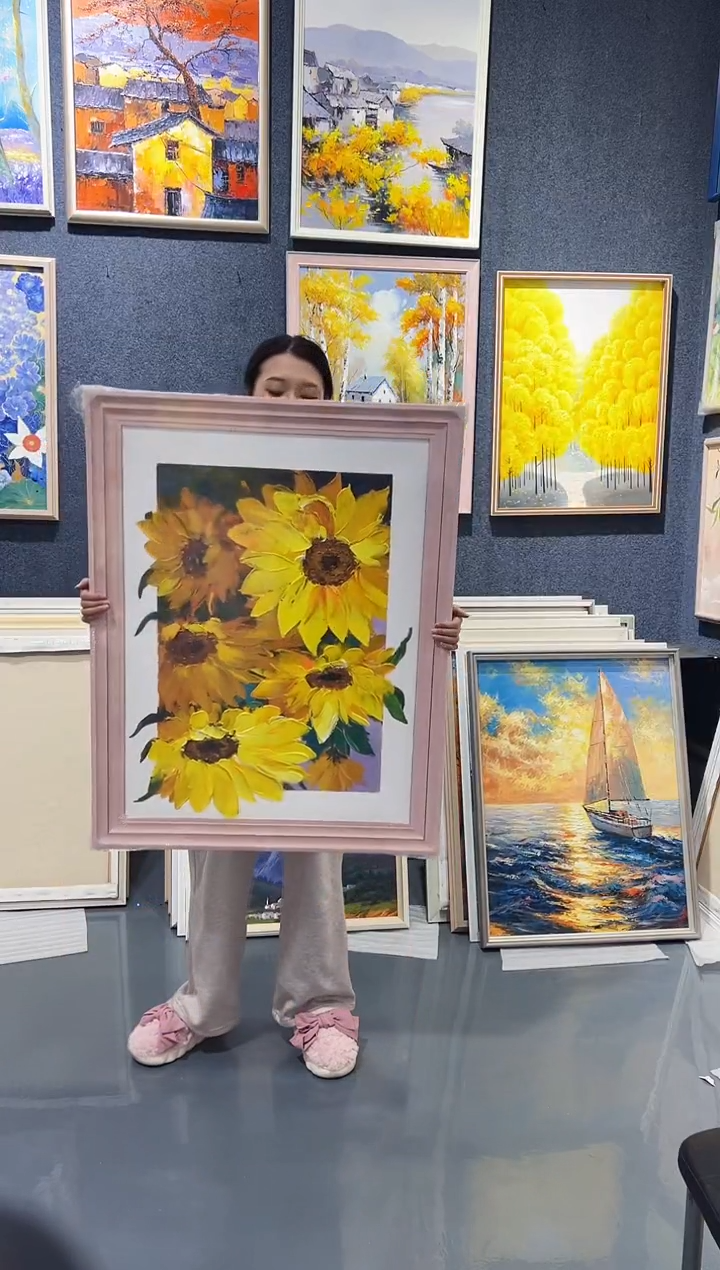 【闪购商品】油画89号 60*80 向日葵-手绘油画