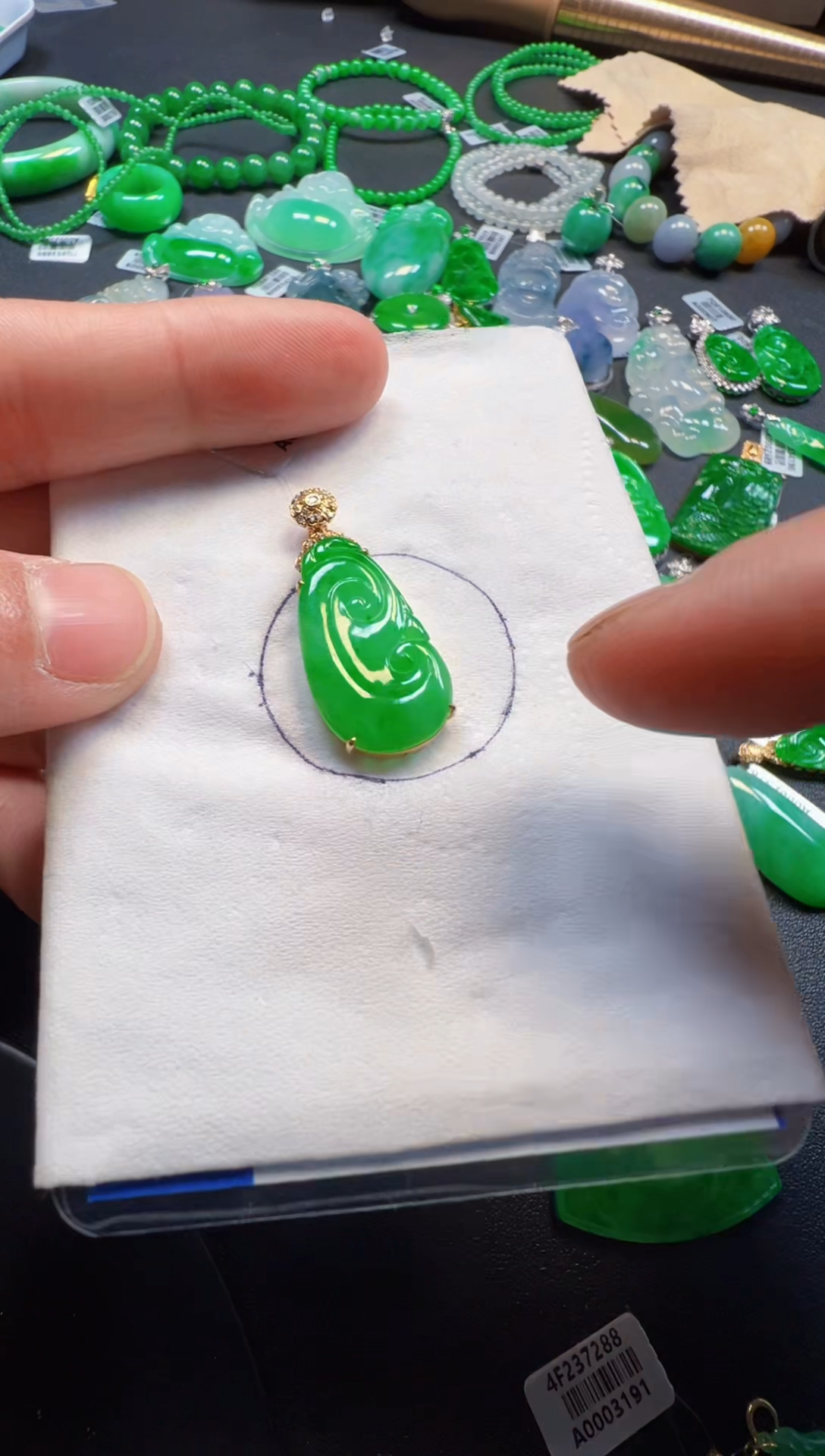 【闪购商品】定制翡翠18K金镶嵌3980一