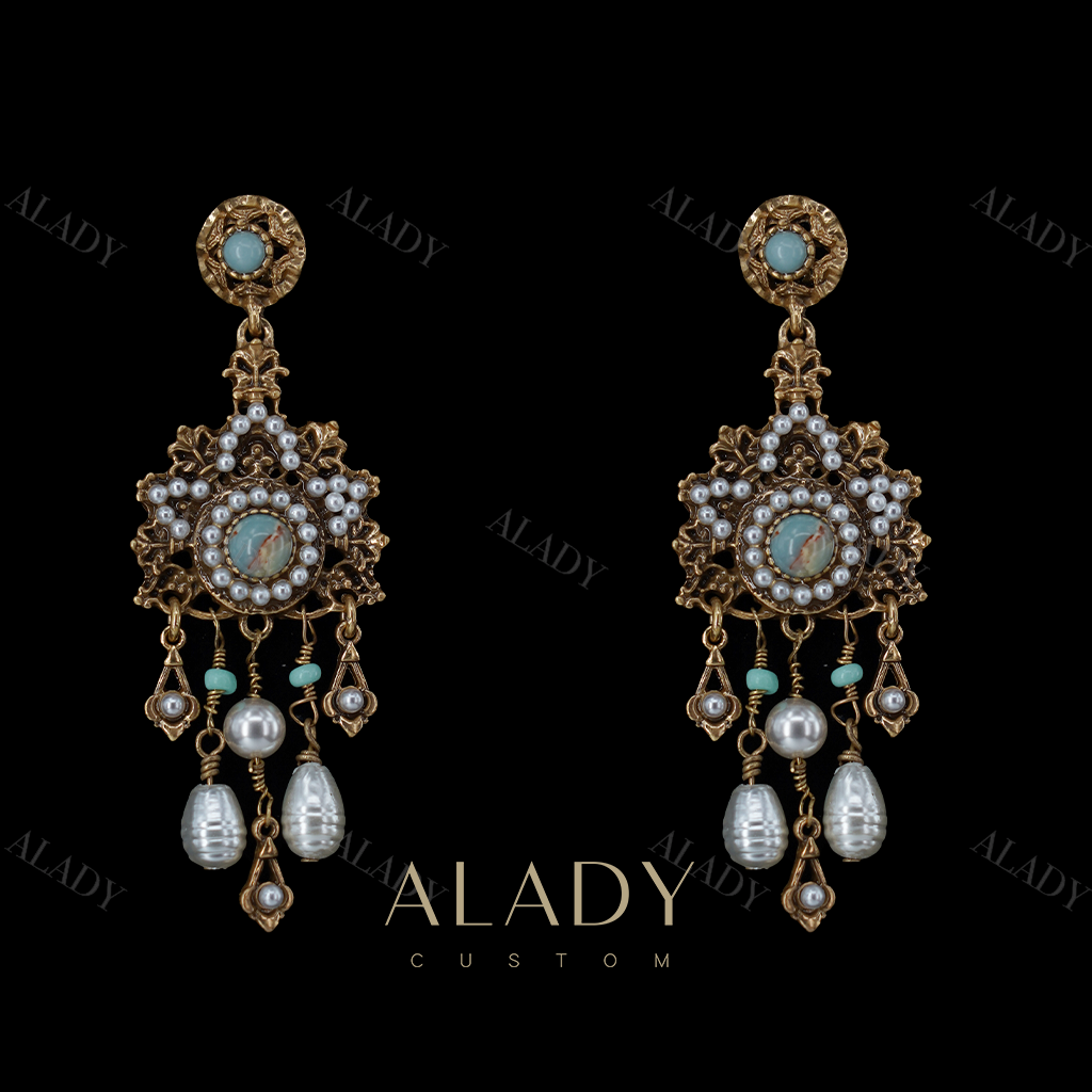 合金合成锆石耳饰 【花影浮光】复古设计感时尚镂空耳钉