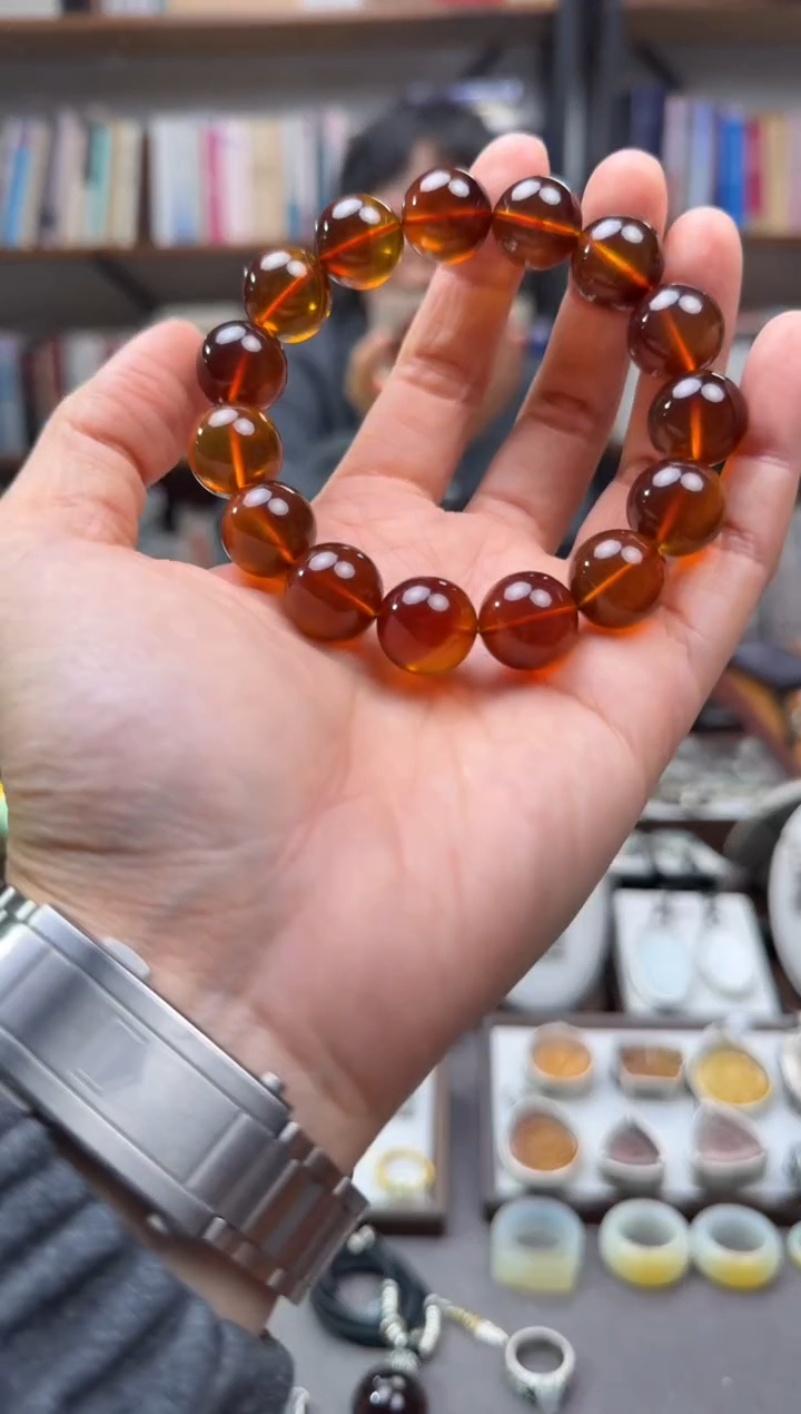 琥珀颈饰未镶嵌手串15