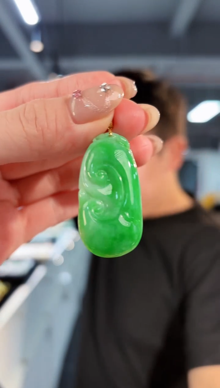 【闪购商品】翡翠颈饰18K金镶嵌缅料A货/支持复检/一件