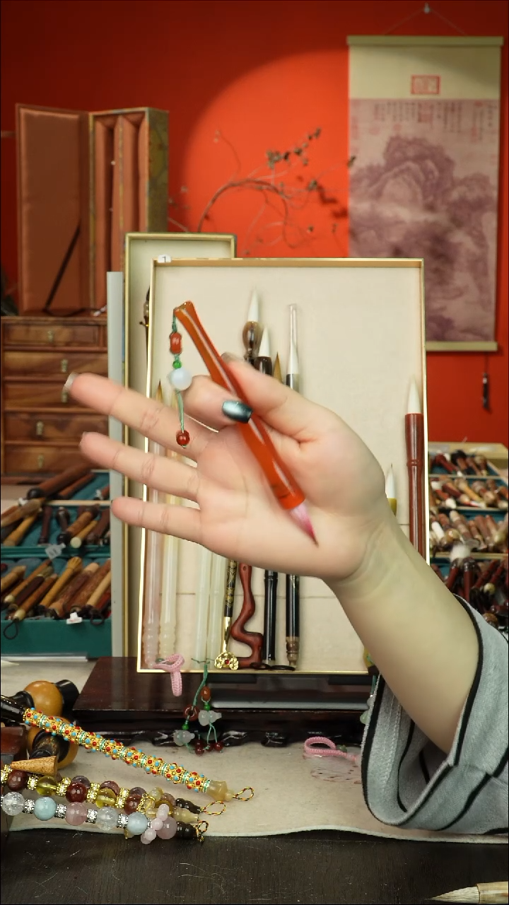 244号闪孤品高货毛笔链接 清水试笔 蘸墨不退