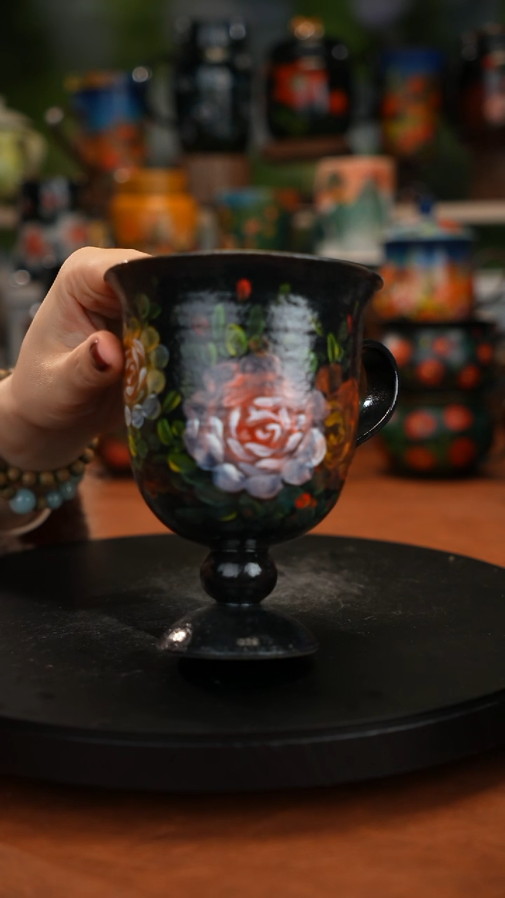 紫砂油画手绘釉下彩