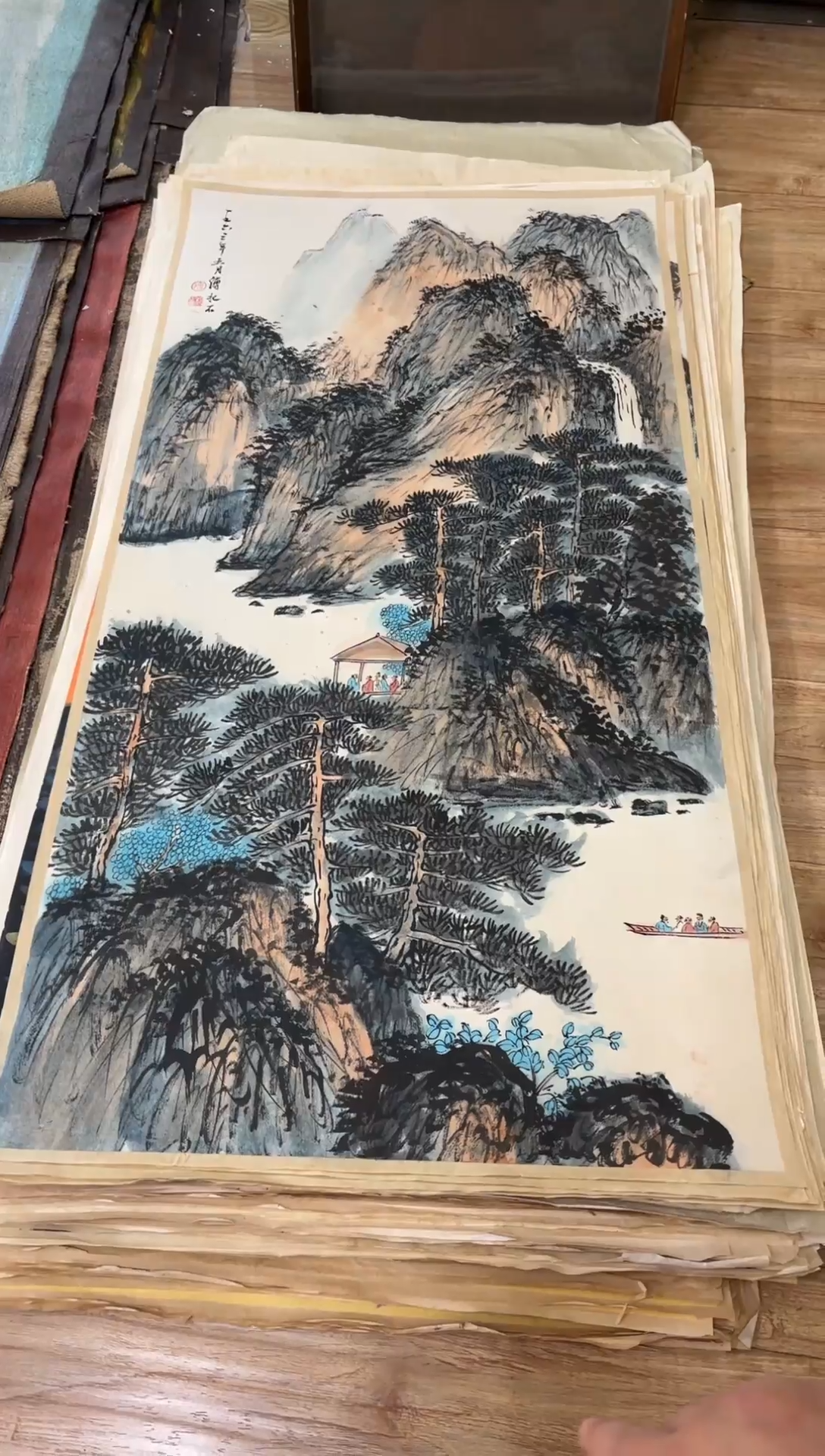 横款中式古典书画作品    