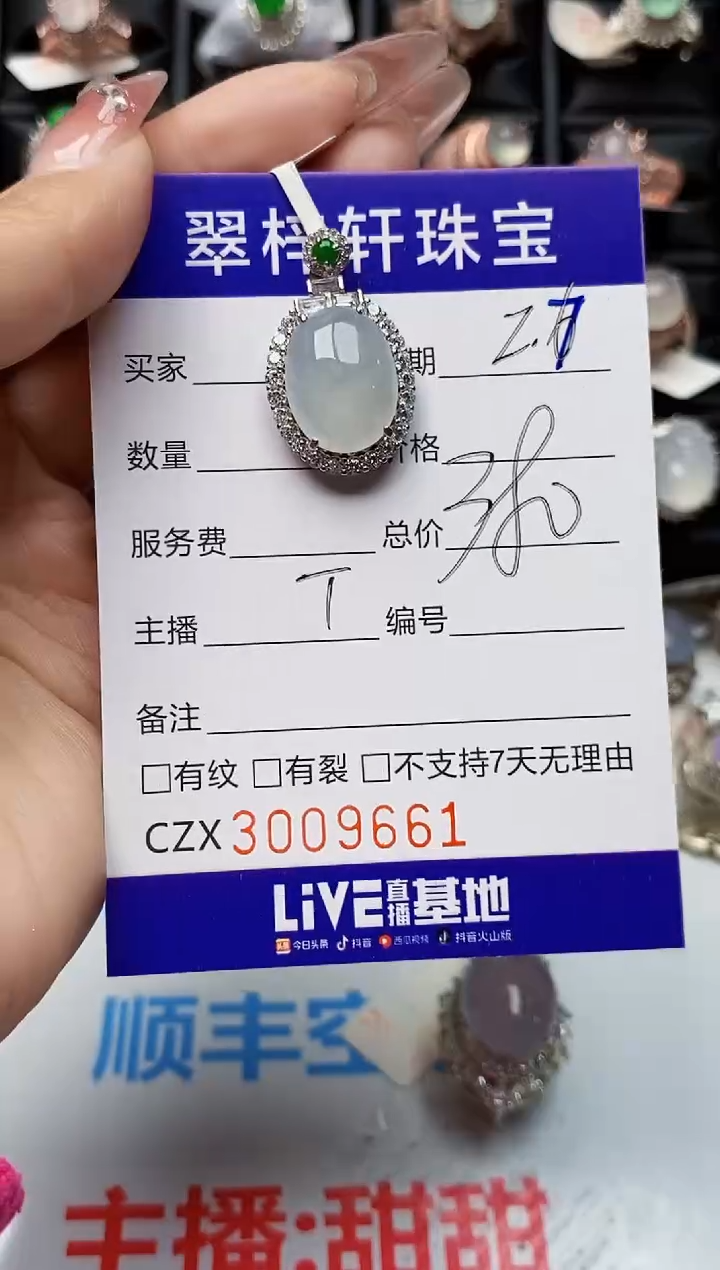 【闪购商品】翡翠戒指银S925镶嵌9661
