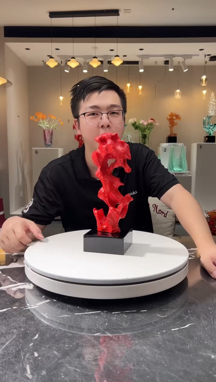 摆件巴比特美学-朱砂红小号太湖石