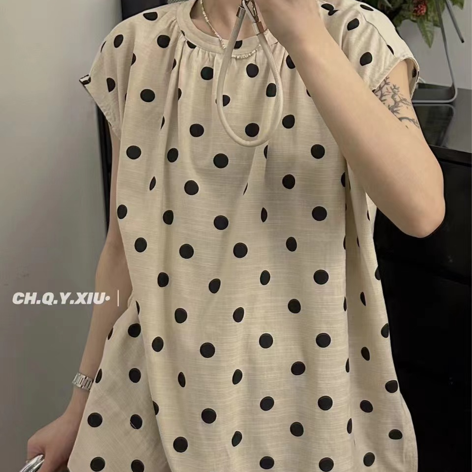 6837圆领无袖宽松显瘦上衣