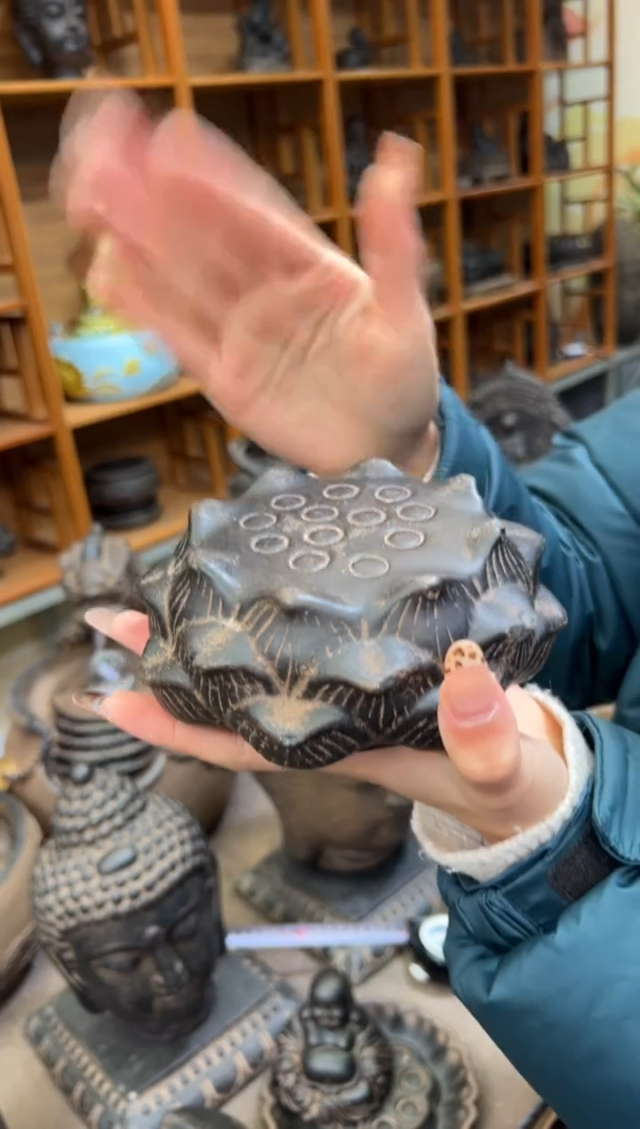 陶土【火山泥】莲蓬实心底座