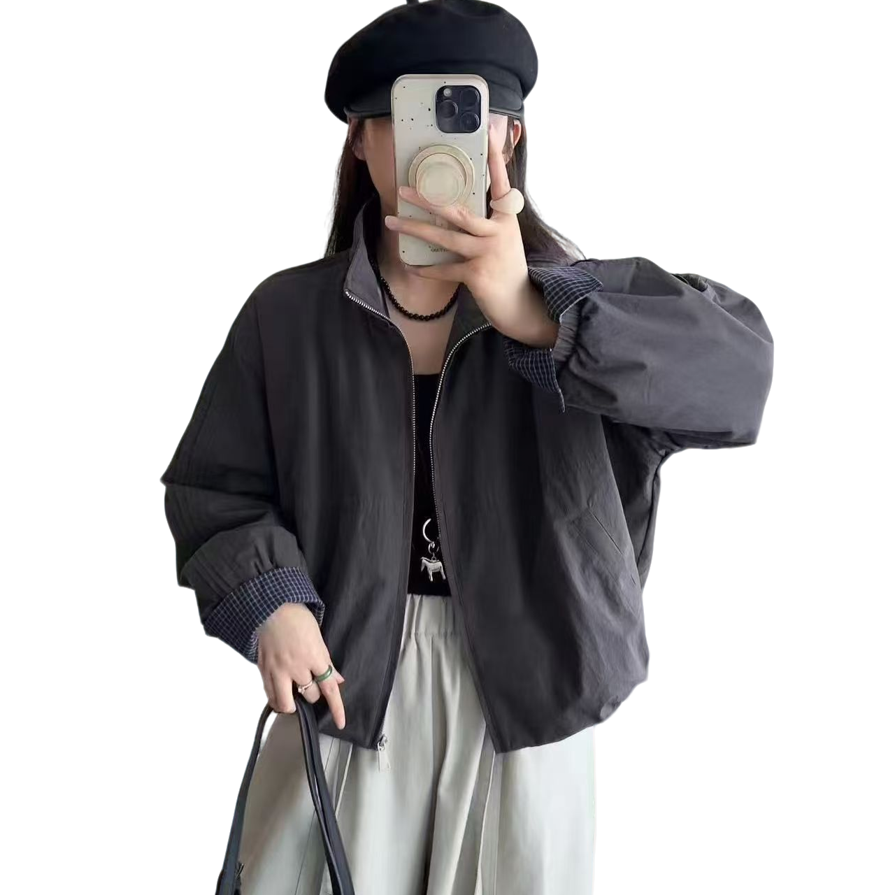 WENLA立领棉衣外套短款时尚休闲百搭