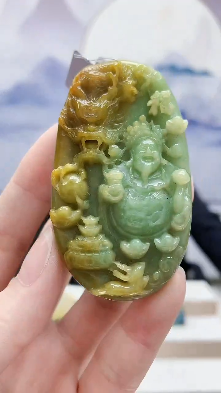 未镶嵌定制翡翠4957ry-毛货挂件32