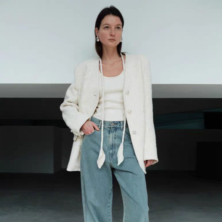 SHANG1 BY SHANGYI重工提花V领西装