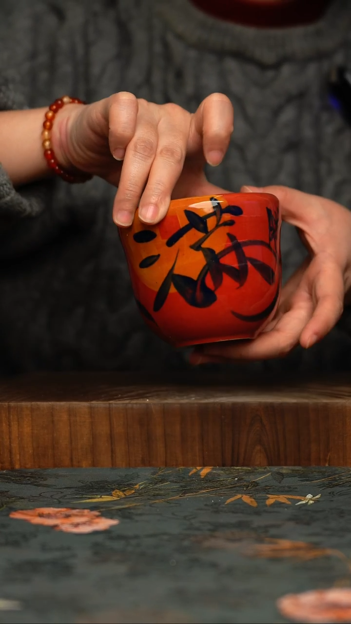 瓷片釉下彩手工手绘同款陶器