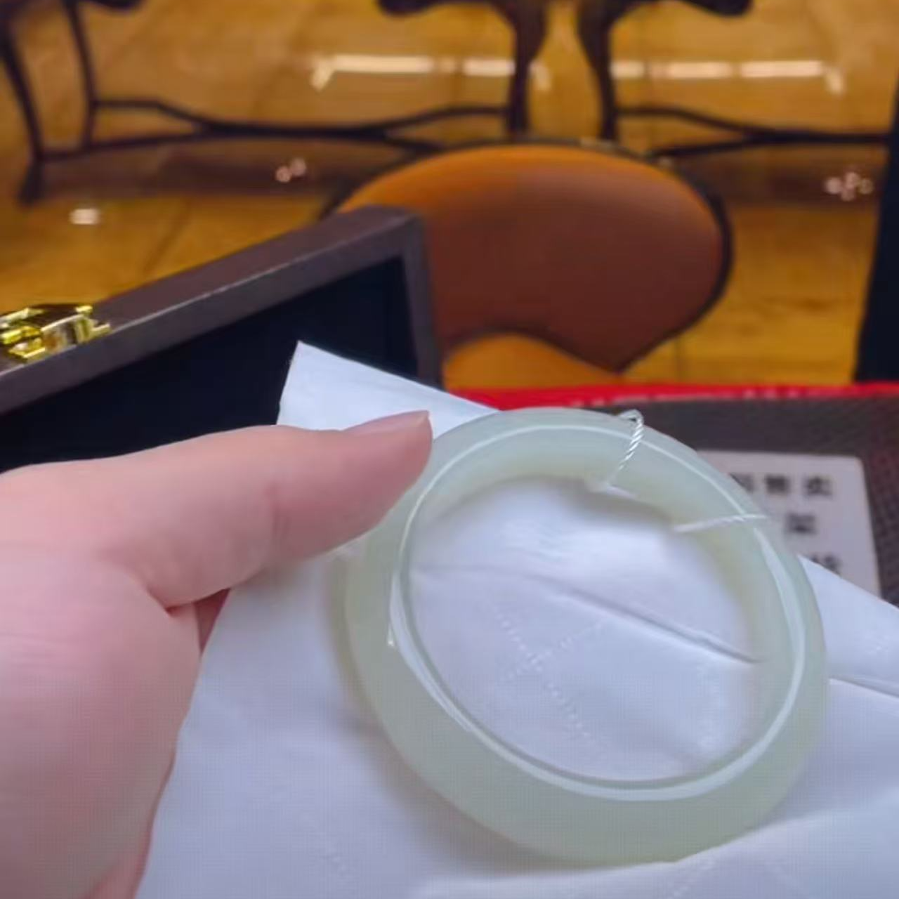 【玉经纶】181273/HQ31-和田玉手镯-多样性发其一