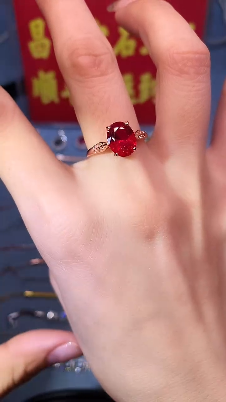 【闪购商品】红宝石戒指银S925镶嵌1111