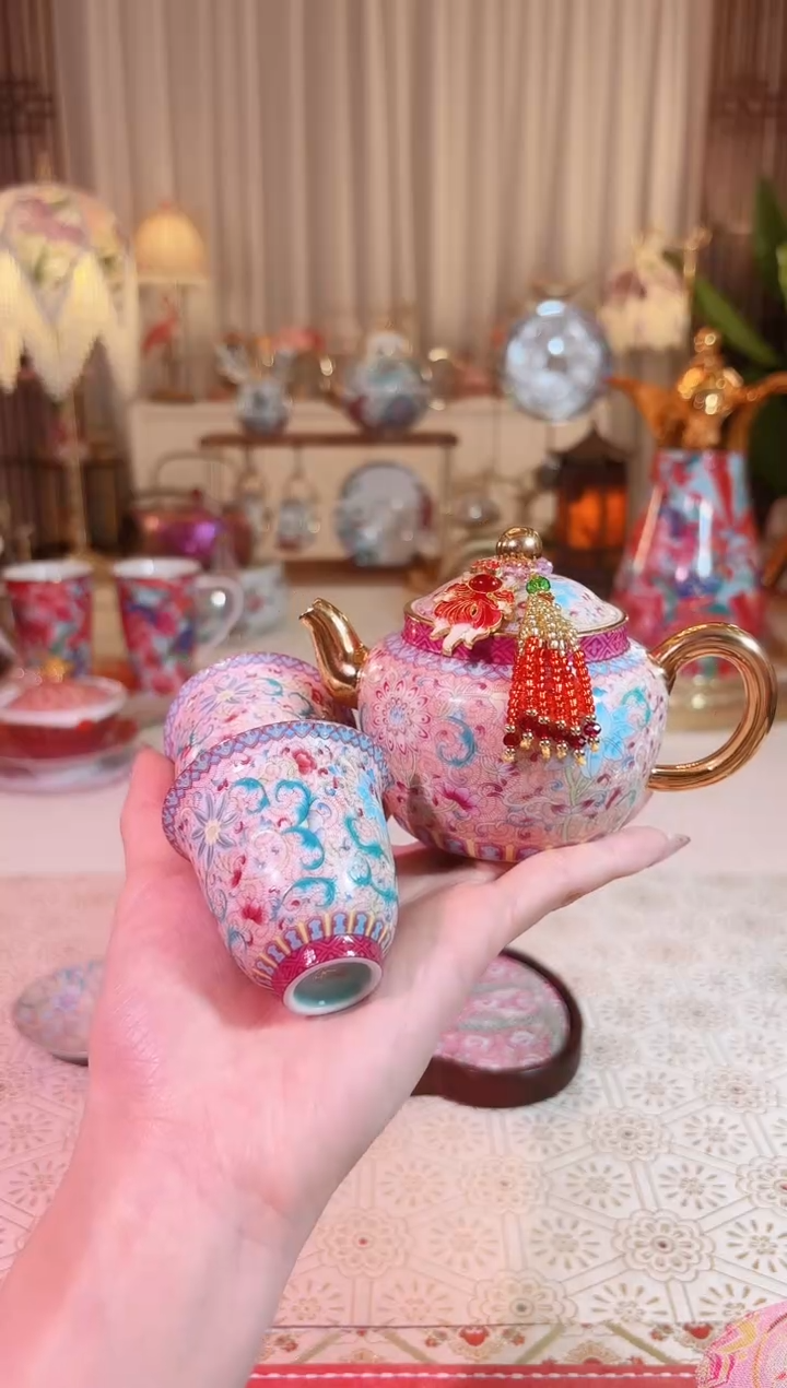 【闪购商品】瓷花开盛世 一壶两杯