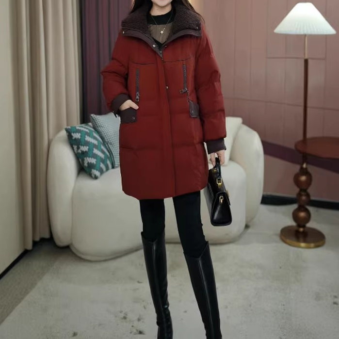 慧可定制D8145-1洋气时尚中长款羽绒服2025冬季新款轻奢羽绒服