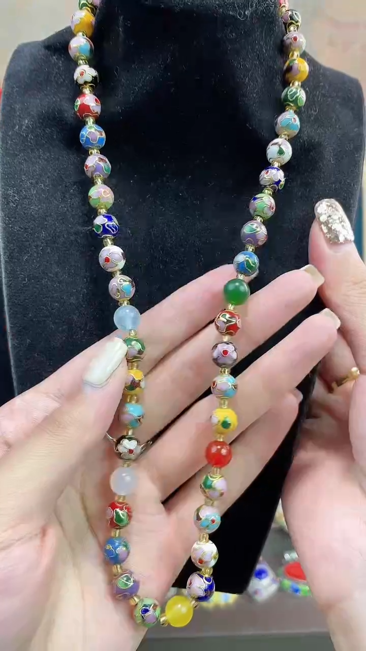 非遗手工景泰蓝0.8项链多宝色