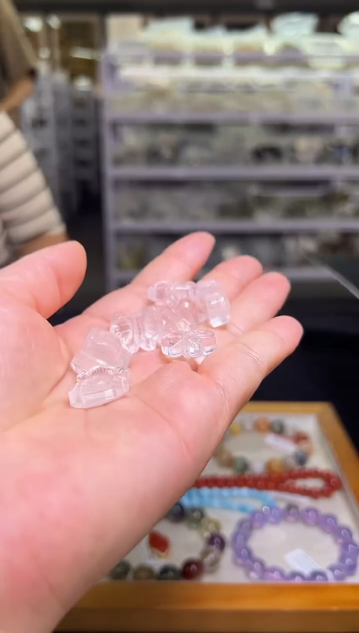 未镶嵌珠宝半成品水晶白水晶蝴蝶 多样性发一 BB2161 