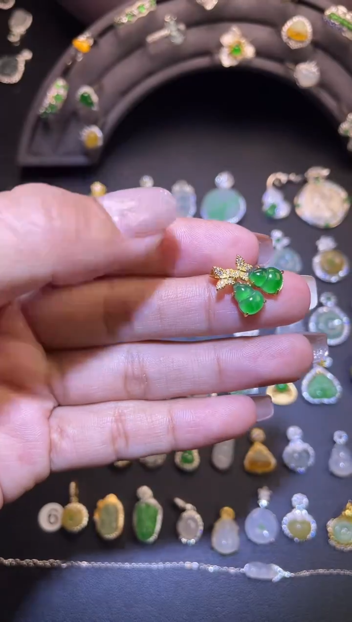 吊坠(不含链)银S925镶嵌翡翠1