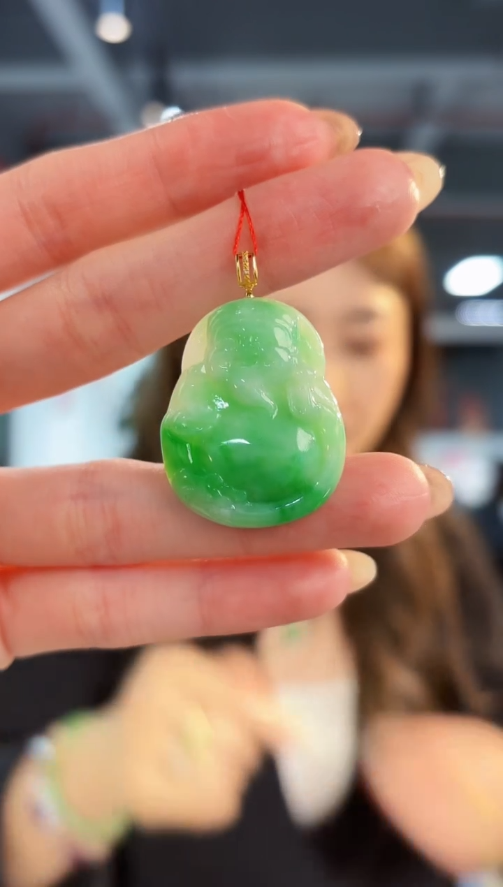 【闪购商品】翡翠颈饰18K金镶嵌缅料A货/支持复检/一件