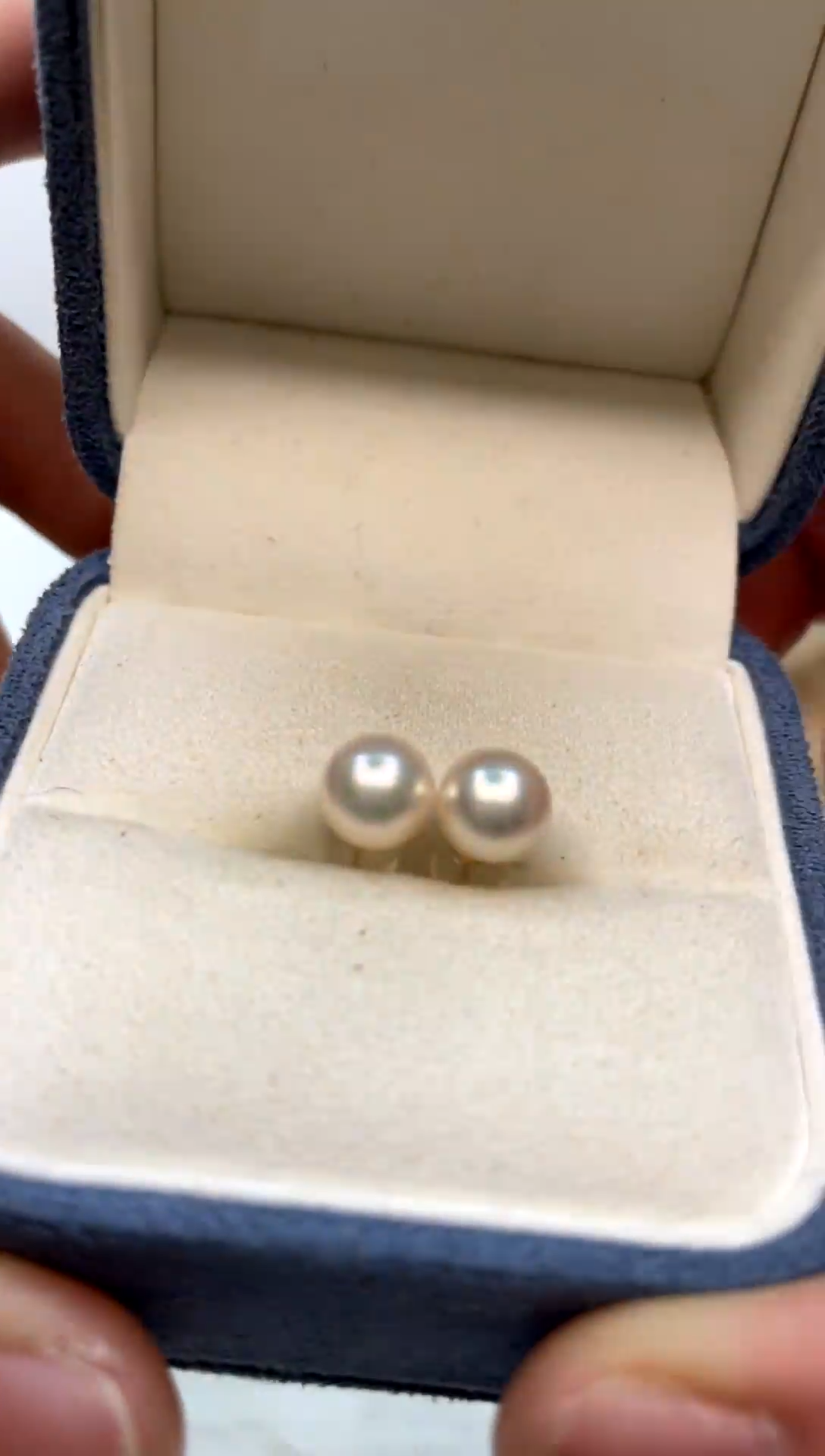 18K金镶嵌耳饰海水珍珠8-9