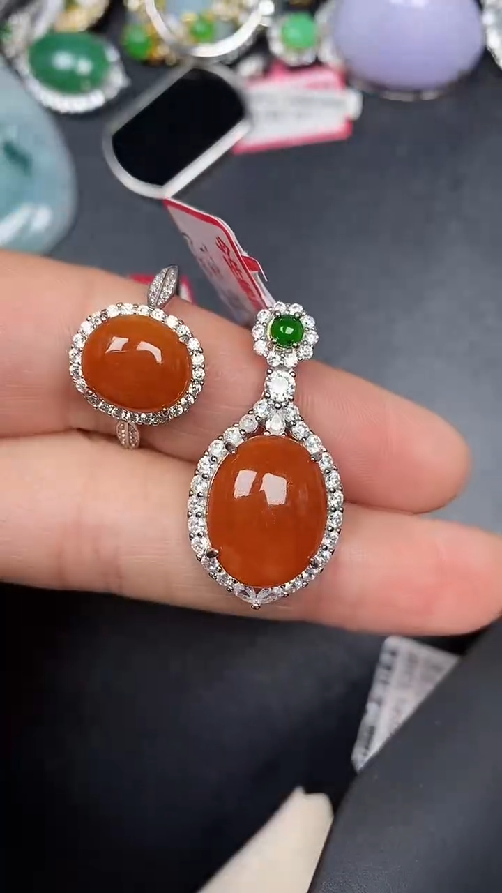 银S925镶嵌戒指翡翠5100