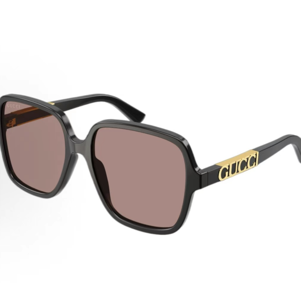 99新 GUCCI/古驰 玳瑁色字母logo大方框墨镜