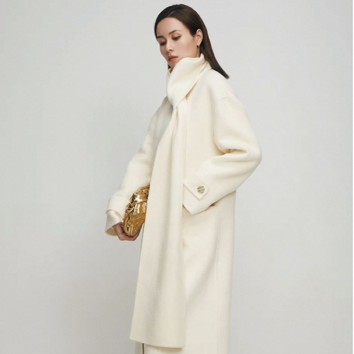 闪闪兒 元 韩国东大门围巾款大衣4072