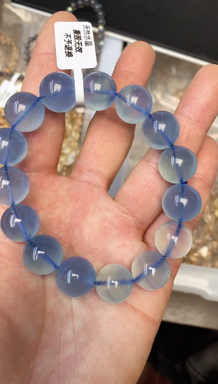 【闪购商品】水晶手链未镶嵌46 海蓝宝11mm