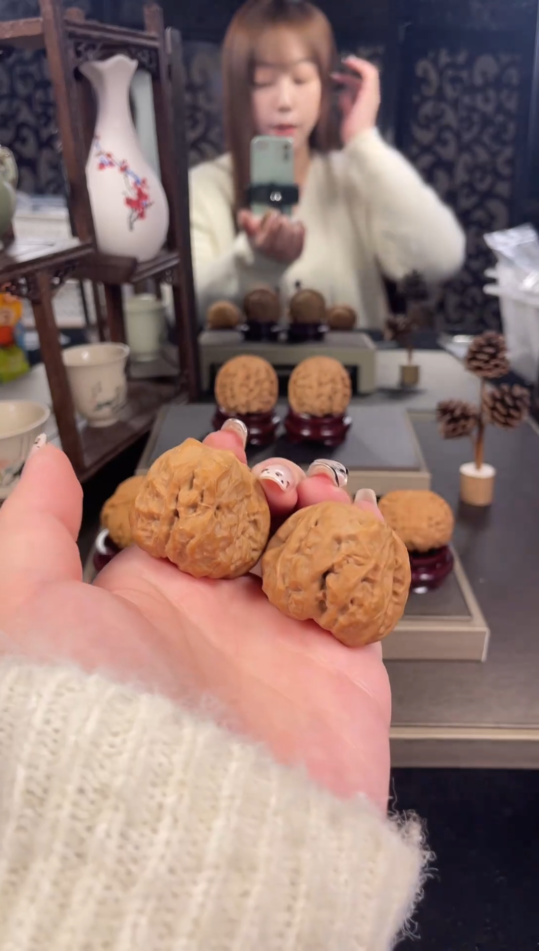 【闪购商品】文玩核桃把件蛤蟆头37尺-4