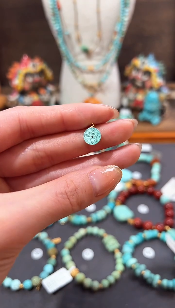 【闪购商品】绿松石提溜18K金镶嵌绿松石提溜