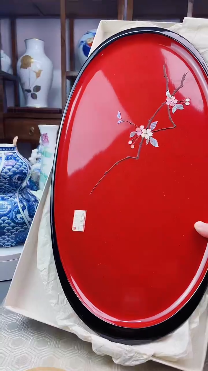 【闪购商品】盘日产大漆浮雕实木茶盘