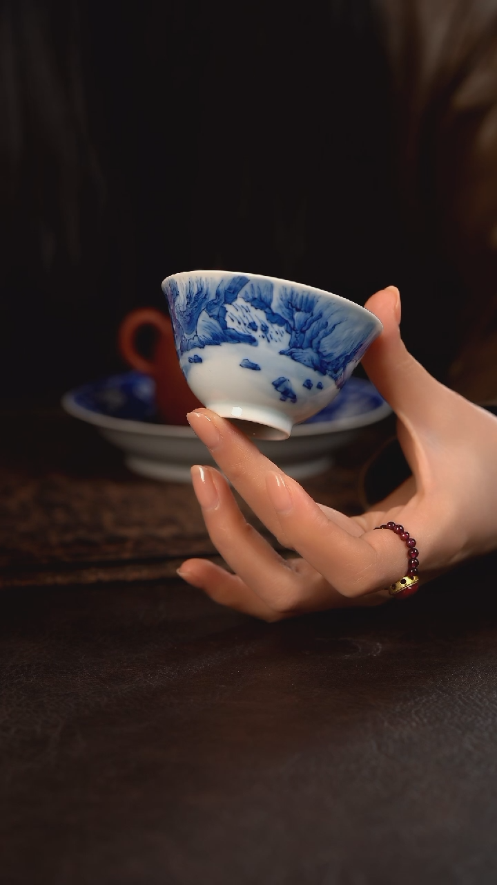 【闪购商品】杯HLX陶瓷重工山水大三秋杯 随机