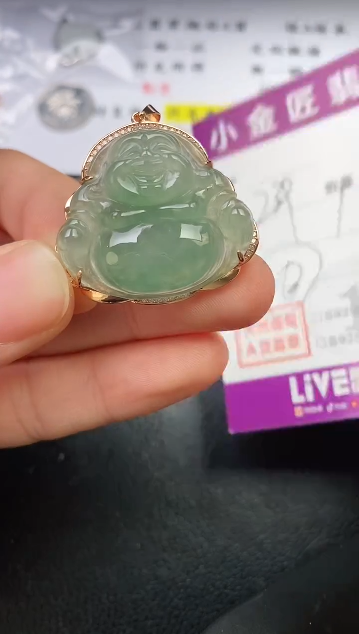 颈饰银S925镶嵌翡翠B*X挂件