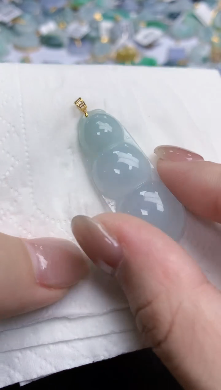 【闪购商品】翡翠颈饰18K金镶嵌天然缅甸翡翠A货