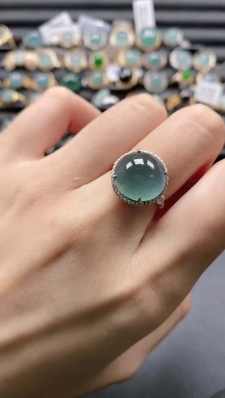 【闪购商品】翡翠戒指银S925镶嵌1111