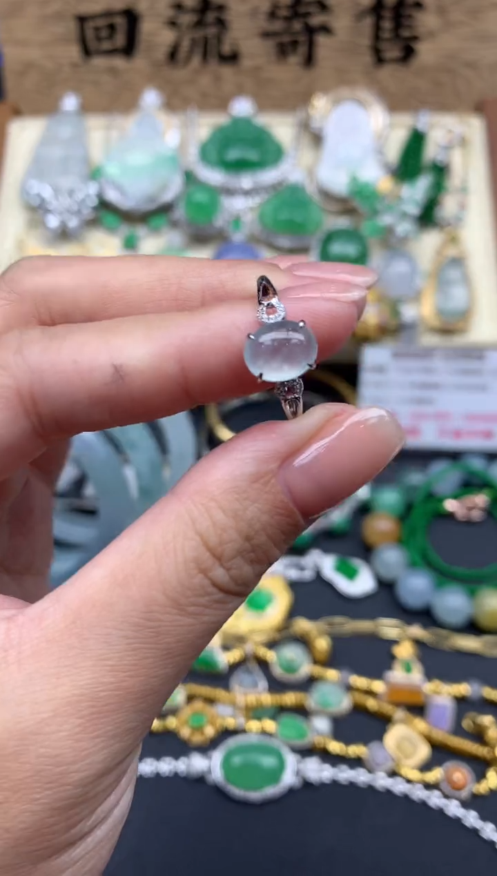 【闪购商品】翡翠戒指18K金镶嵌395-中国好珍宝