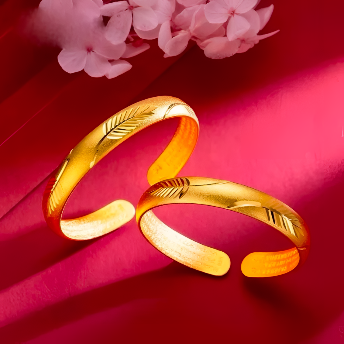 铜合金手镯 新中式羽毛手镯精美女款百搭经典饰品可调节树叶镯子