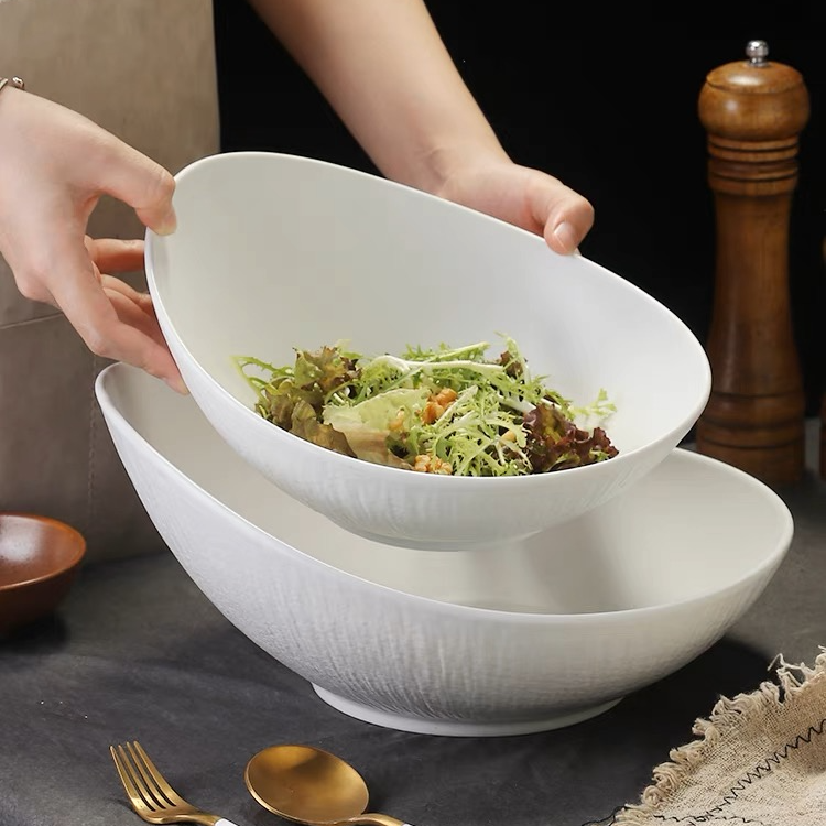 汤盘斜口碗组合异形沙拉碗北欧单个创意陶瓷酒店餐厅小吃高颜值