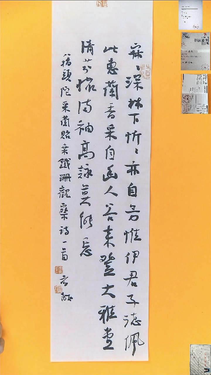 书法江孝龙书法竖条屏采兰17*69