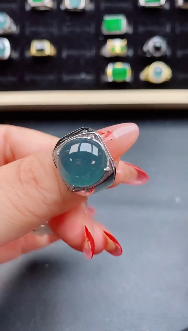 【闪购商品】翡翠戒指银S925镶嵌58050
