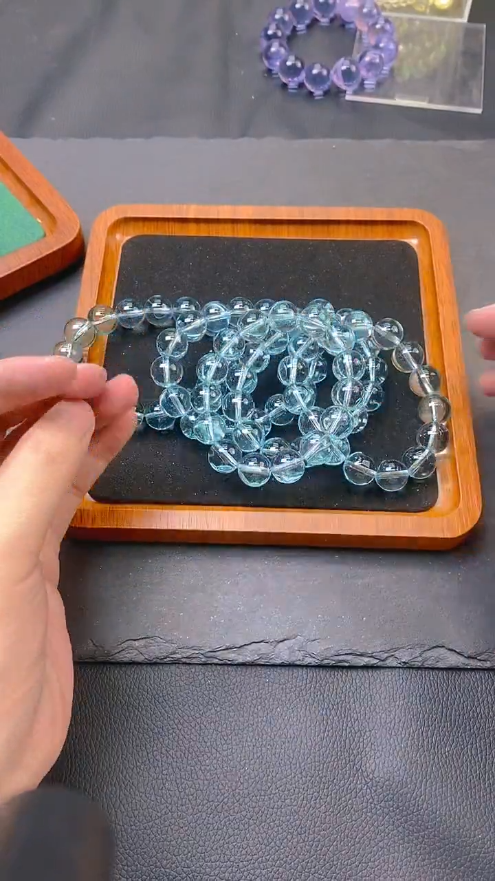 海蓝宝石手链未镶嵌海蓝宝14mm单圈