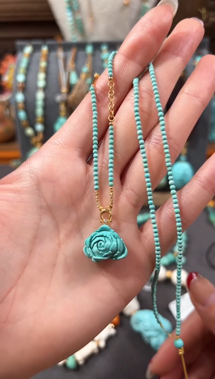 【闪购商品】绿松石颈饰18K金镶嵌绿松石项链