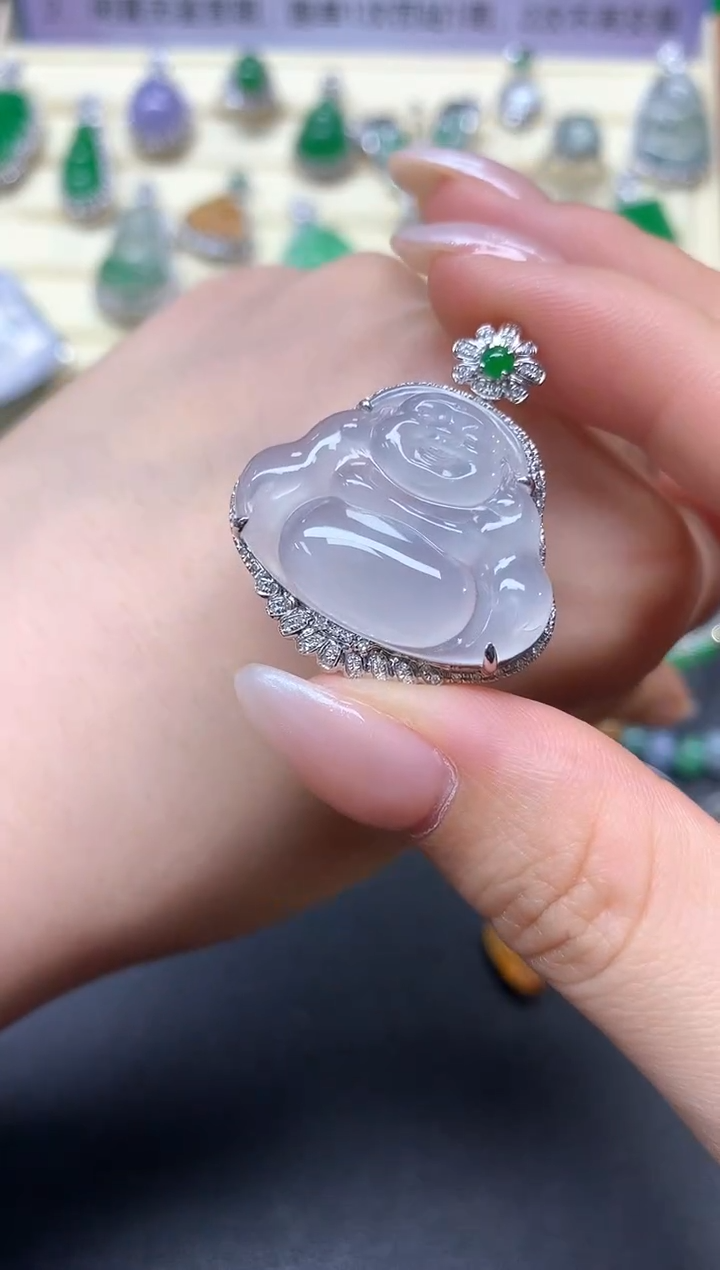 【闪购商品】翡翠吊坠(不含链)18K金镶嵌吊坠|6850+685