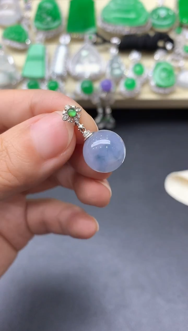 颈饰18K金镶嵌翡翠474中国好珍宝