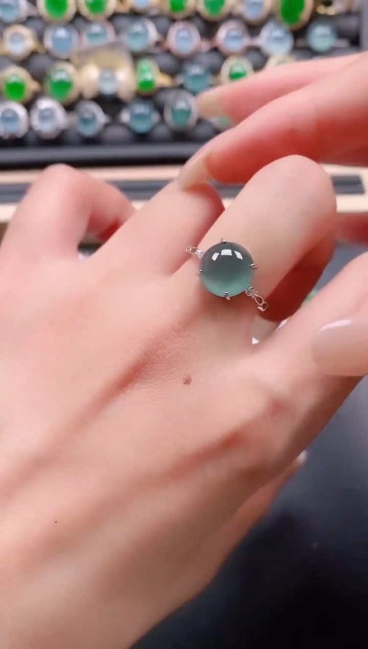 银S925镶嵌戒指翡翠11111