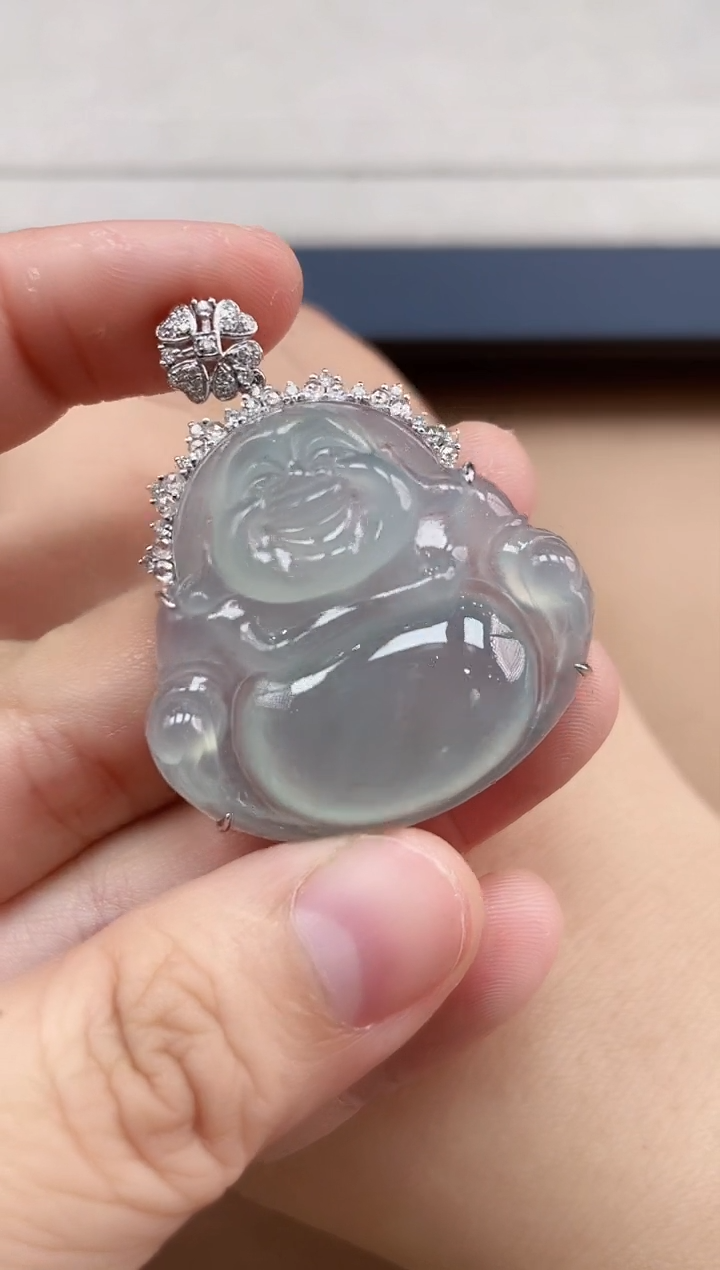 【闪购商品】翡翠颈饰18K金镶嵌佛公
