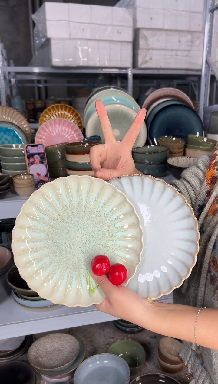 陶瓷外贸尾货瑕疵满20包邮X小盘2白色2绿