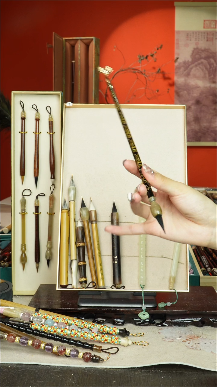 236号闪孤品高货毛笔链接 清水试笔 蘸墨不退