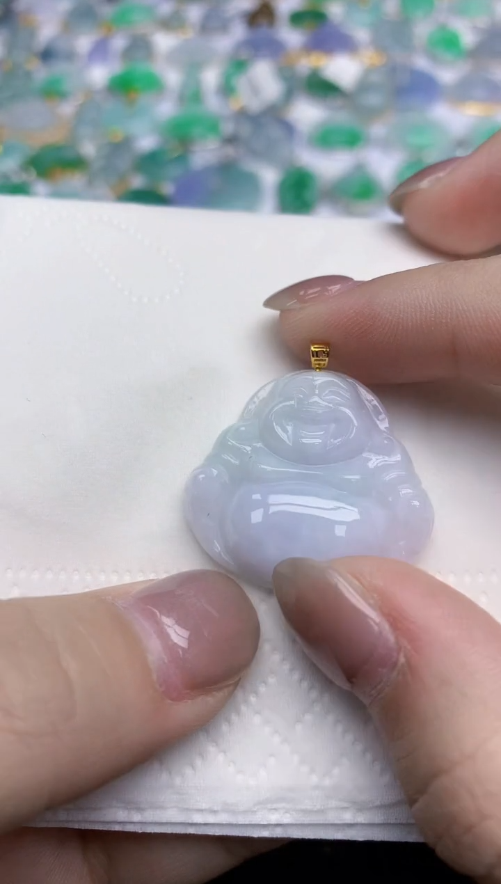 【闪购商品】翡翠颈饰18K金镶嵌天然翡翠A货